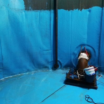 Czyszczenie zbiornika zapasu wody ppoż. (w trakcie prac)