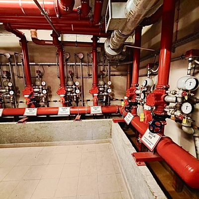 Stacja zaworów w pompowni tryskaczowej